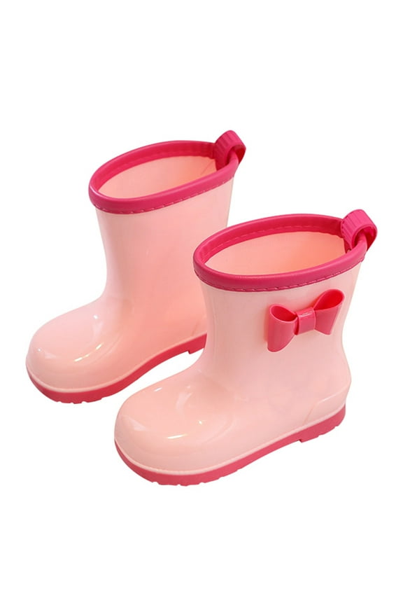 Girls Rain Boots On Outdoor Play Shoes Durable Comfortable Kids Footwear For Puddles