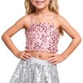 thumbnail image 1 of MuXiKeJi Clothes Girls Sparkling Adjustable Elastic Carnival Top with Sequin Design for Belly Button Show Off, 1 of 4