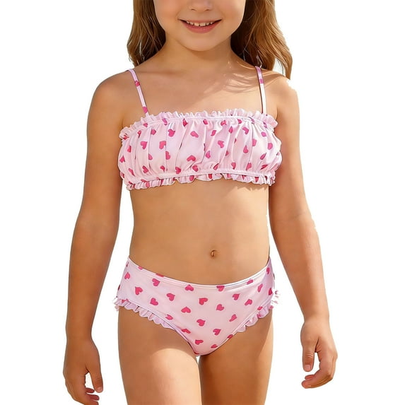 MuXiKeJi Clothes Girls Swimsuit 2 Piece Halterneck Cross Straps Girls Tankini Top Drawstring Prints Shorts Bathing Suit for Teens 9-16Y