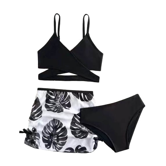MuXiKeJi Clothes Girls Swimsuit 3 Pieces Rash Guard Kids Long Sleeves Bathing Suit 3-8 Years Sun Proction Swimwear Tankini