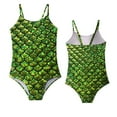 thumbnail image 1 of MuXiKeJi Clothes Girls Swimsuit Scalloped Ribbed One Piece Bathing Suit Adjustable Straps Teen Swimwear, 1 of 3