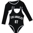 thumbnail image 1 of MuXiKeJi Clothes Girls Swimsuit Two Piece Bathing Suit Criss Cross Print Bikini Set with Ruffle Hem Teens Swim Suits 6-14Y, 1 of 6