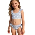 thumbnail image 1 of MuXiKeJi Clothes Girls Swimsuit Two Piece One Shoulder Bathing Suit with Chest Pad Color Block Bikini 7-16 Years, 1 of 8