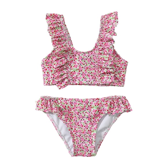 MuXiKeJi Clothes Girls Swimsuit Two Piece One Shoulder Bathing Suit with Chest Pad Color Block Bikini 7-16 Years