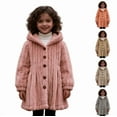 thumbnail image 1 of MuXiKeJi Clothes Girls Warm Winter Coat Cozy Jacket with Hood Button Front Sherpa Coats Soft Thicken Plush Outerwear Jackets, 1 of 5