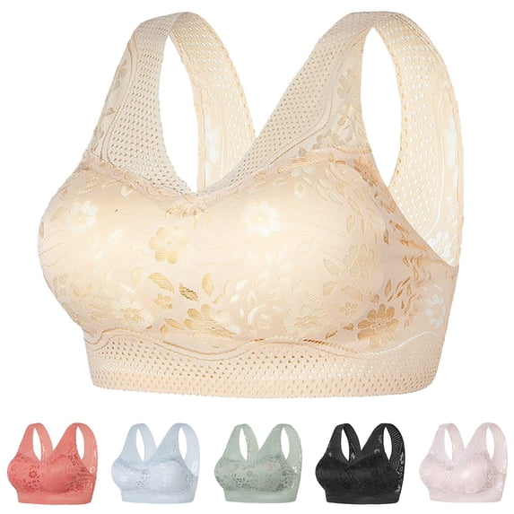 MuXiKeJi Clothes Jelly Bras for Women Push Up Bra No Underwire Wireless Bras with Support and Lift Seamless Push Up Soft Sports Bras for Women Deep V Comfortable Bralettes