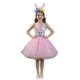 thumbnail image 1 of MuXiKeJi Clothes Kids Easter Dresses Girls Easter's Day Cartoon Rabbit Flutter Sleeve Flutter Sleeve Suspender Dress Toddler Baby Girl Summer Clothes, 1 of 9