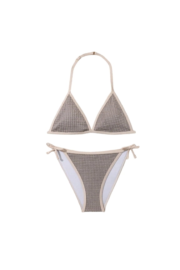 Kids Girls Cute Bikini Set Halter Beaded Swimsuit Summer Bathing Suits for Tween