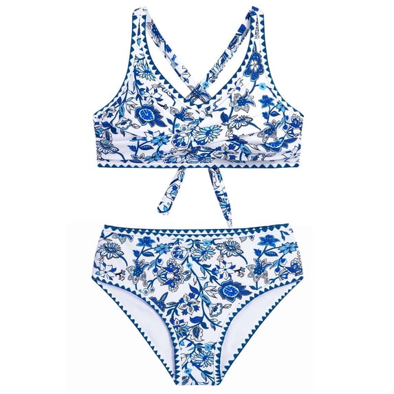 MuXiKeJi Clothes Kids Toddler Girls Padded Bikini Bathing Suits Solid Camisole 2 Piece Swimsuits Sets Baby Girl Beach Sport Quick-Dry Swimwear