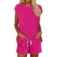 thumbnail image 1 of MuXiKeJi Clothes Lounge Sets for Women Shorts Lightweight Summer Pajamas Set Sleepwear 2 Piece Sets Airport Vacation Outfits, 1 of 6