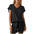 thumbnail image 1 of MuXiKeJi Clothes Lounge Sets for Women Shorts Lightweight Summer Pajamas Set Sleepwear 2 Piece Sets Airport Vacation Outfits, 1 of 9