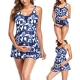 thumbnail image 1 of MuXiKeJi Clothes Maternity Two Piece Swimsuit Tankini High Waist Pregnancy Bathing Suit with Pockets Cross Back Swimwear, 1 of 7