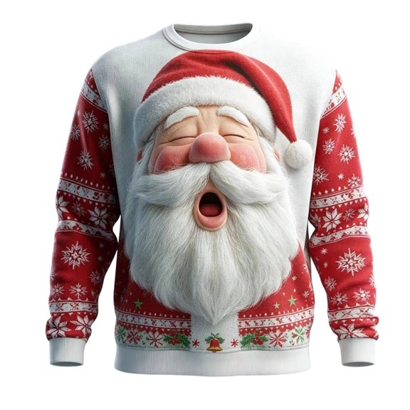 MuXiKeJi Clothes Men's Christmas Sweatshirt Funny Muscles Santa Print Crew Neck Long Sleeve Pullover Novelty Xmas Holiday Party