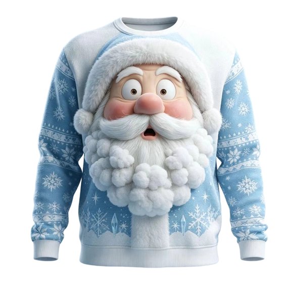 MuXiKeJi Clothes Men's Christmas Sweatshirt Funny Muscles Santa Print Crew Neck Long Sleeve Pullover Novelty Xmas Holiday Party