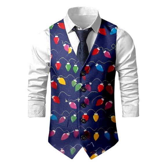 MuXiKeJi Clothes Men’s Christmas Vest,Fashion Festival Outerwear Vests,Holiday Graphic Sweater Vest Adult Winter Warm Clothes