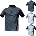 thumbnail image 1 of MuXiKeJi Clothes Men's Pullover Half Zip Sun Shirt Lightweight UPF 50+ Rash Guard Raglan Short Sleeve Quick Dry Athletic Tee Shirts, 1 of 6