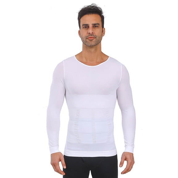 MuXiKeJi Clothes Men's Shapewear Shirts Tummy Control Long Sleeve Body Shaper Slim Fit Compression Base Layer Muscle Tees