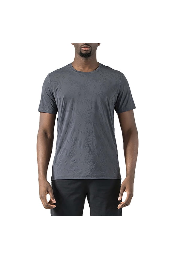 Men's T Shirt Short Sleeve Soft Band Collar Shirt Basic T-Shirts Workout Casual Tops Workout Gym Mesh Tees