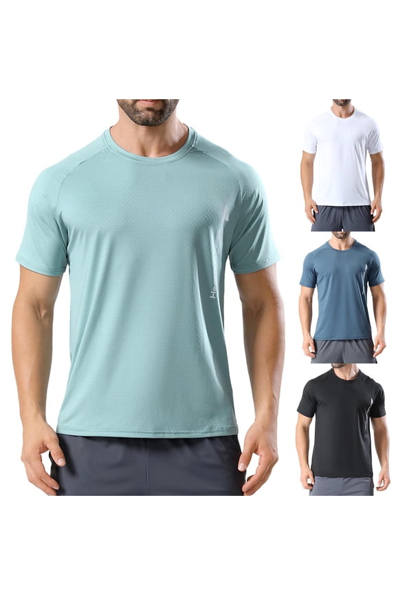 Men's UPF 50+ Sun Protection Swim Shirts SPF UV Quick Dry Short Sleeve T-Shirts for Water Beach Rash Guard