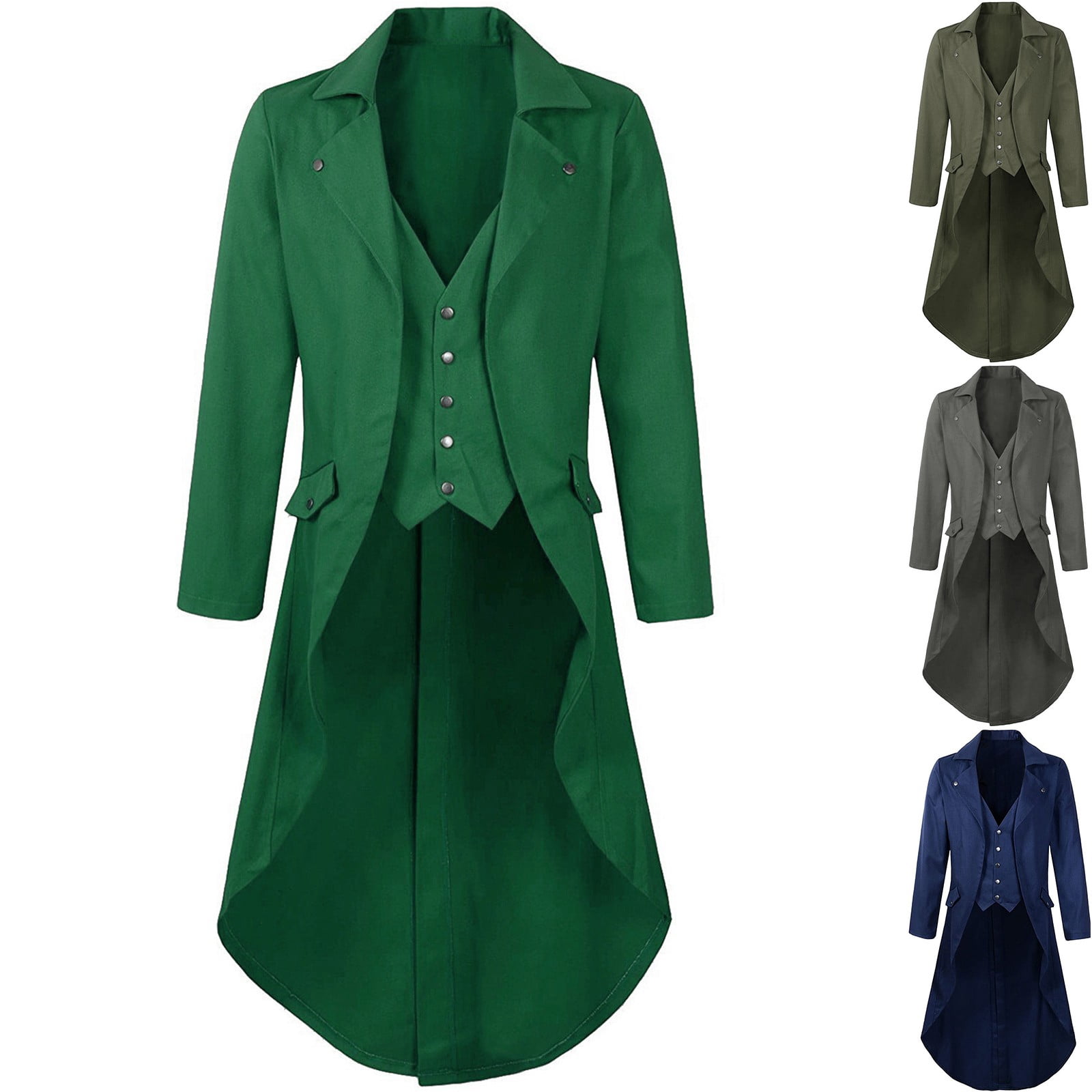 MuXiKeJi Clothes Mens Gothic Tailcoat Jacket Victorian Steampunk ...