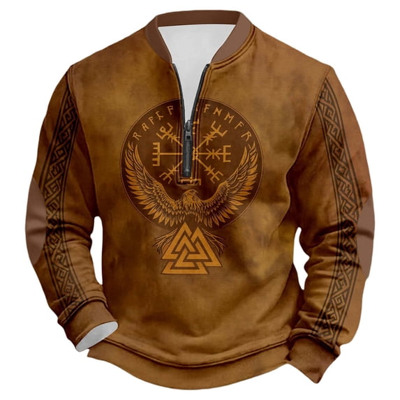 MuXiKeJi Clothes Mens Half Zip Hoodie Western Pullover Sweatshirt Long Sleeve Aztec Jacket American Cowboys Country Sweatshirts