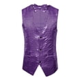 thumbnail image 1 of MuXiKeJi Clothes Mens Sequins Suit Vest Formal V-neck Shiny Waistcoat Prom Party Tuxedo Vests, 1 of 7