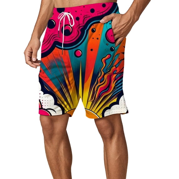 MuXiKeJi Clothes Mens Swim Trunks 9" Unlined Quick Dry Board Shorts with Zipper Pockets, 4-Way Stretch Bathing Suits for Beach