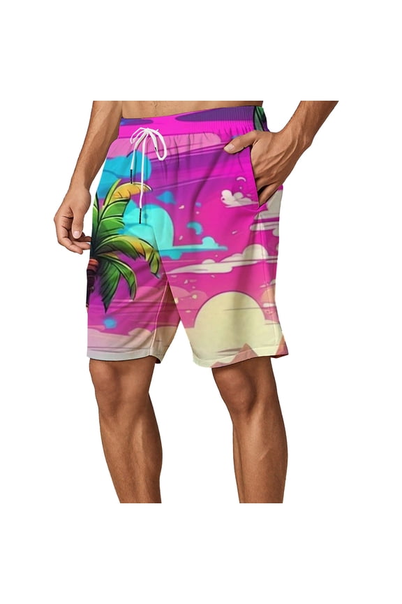 Mens Swim Trunks Compression Lined Swimming Shorts 9" Quick-Dry Bathing Suits with Zipper Cargo Pockets