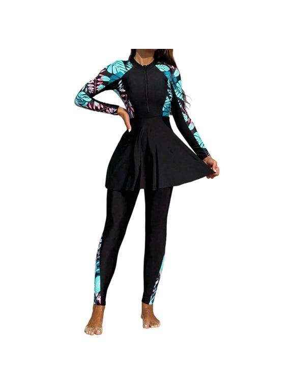 Swimwear for Women Arabic Modest Swimsuits Long Sleeves Sun Porotection Full Cover Bathing Suits