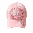 thumbnail image 1 of MuXiKeJi Clothes Pink Ribbon Cancer Awareness Hat Floral Print Baseball Cap Adjustable Fit Women Support Awareness Cap, 1 of 4