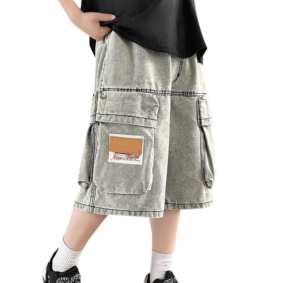 MuXiKeJi Clothes Short Pants for Boys Cartoon Printed High Stretch Denim Shorts Cute Soccer Shorts Spring Summer Shorts