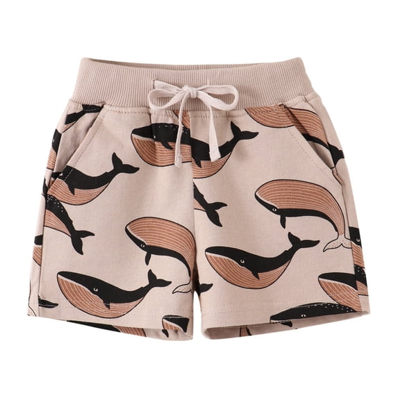 MuXiKeJi Clothes Shorts for Baby Boy Cute Print Drawstring Cotton School Sport Shorts Cute Sports Shorts Summer Short Pants Clothing