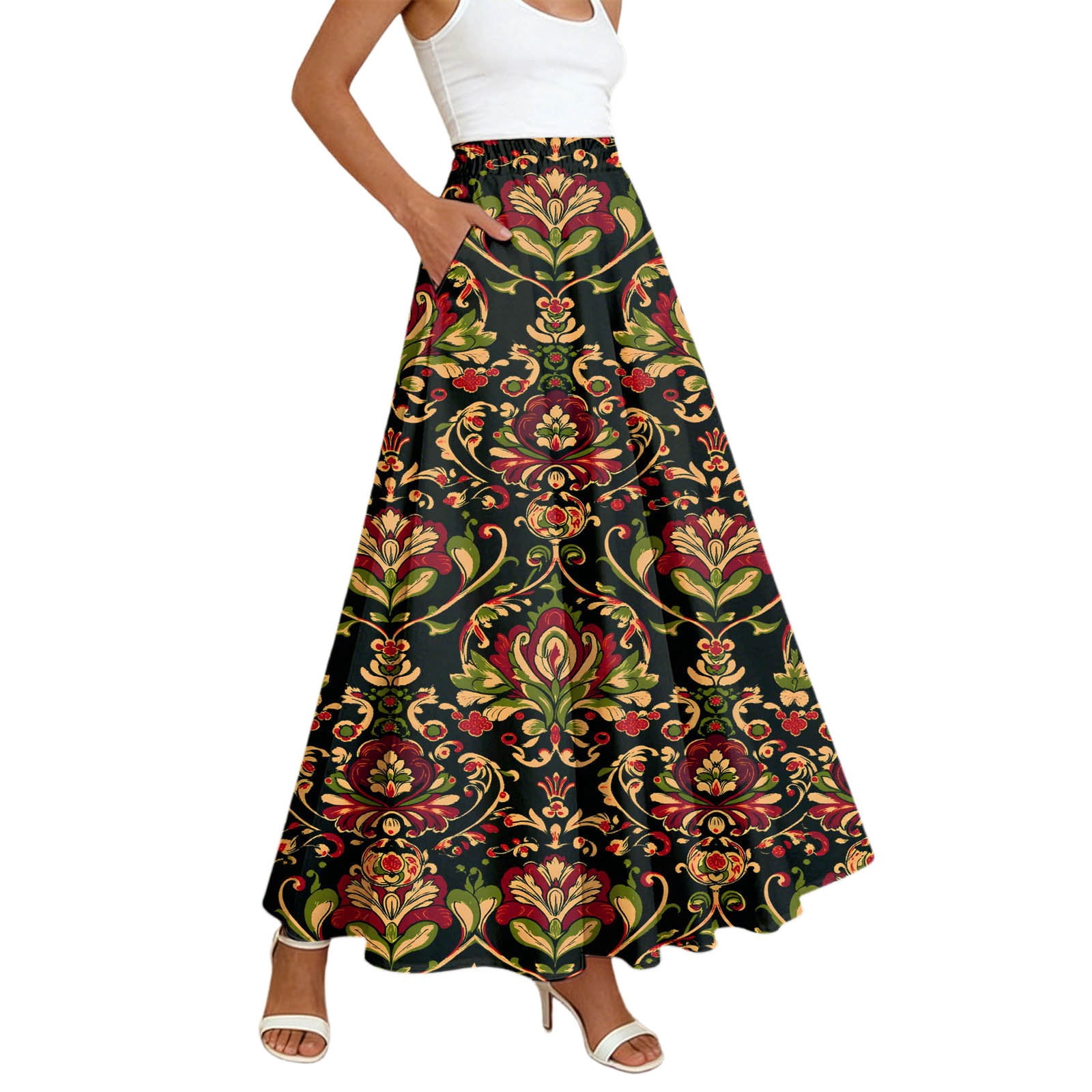 MuXiKeJi Clothes Skirts for Women Summer 2026 Floral Print A Line ...