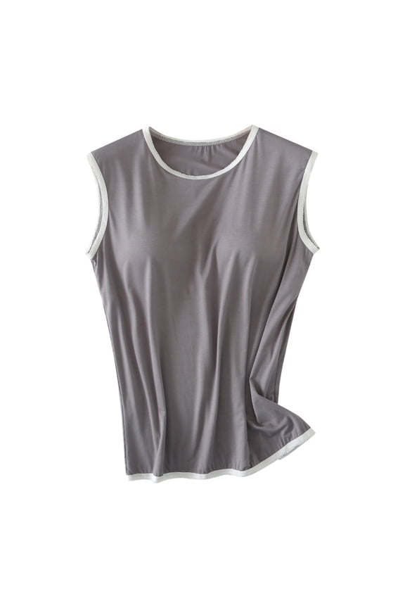 Tank Tops for Women Built in Bra Backless Basic Double Lined Summer Spaghetti Strap Sleeveless Cami Workout Shirts