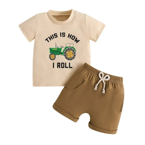 MuXiKeJi Clothes Toddler Boys Summer Casual 2-Piece Outfit Set Soft Short Sleeve Tee and Shorts Clothes