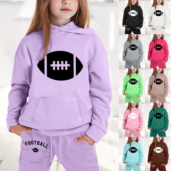 MuXiKeJi Clothes Toddler Outfits for Girls 6t Cartoon Print Long Sleeve Soft Hooded Sweatshirt Top Pocket Elastic Waist Pants Fall Clothes for Girls