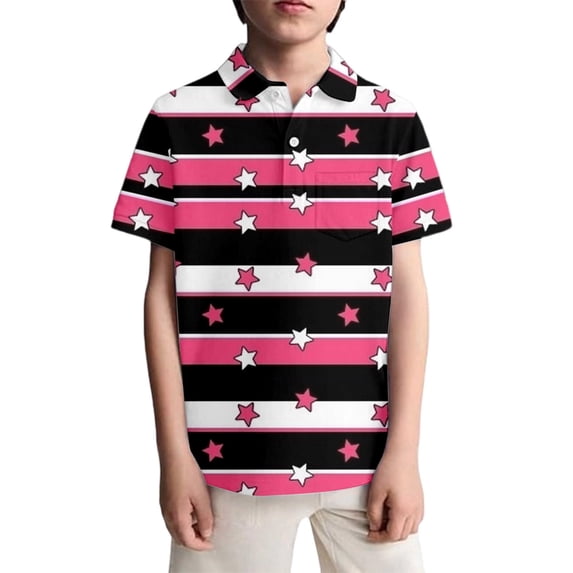 MuXiKeJi Clothes Toddler Polo Shirts Boys Button Down Shirt Gradient Shirt Short Sleeve Shirt Comfy Gentleman Tops Summer Boy Shirt With Pocket