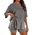 thumbnail image 1 of MuXiKeJi Clothes Two Piece Short Sets for Women Summer 2026 Matching Loungewear Travel Outfits Spring Beach Vacation Clothes, 1 of 7