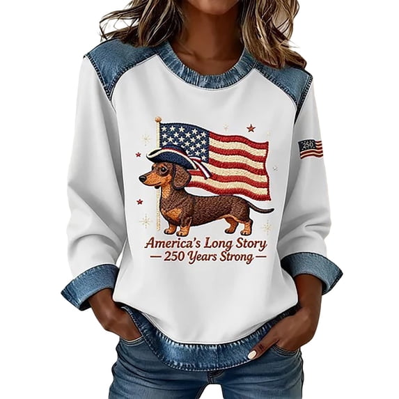 MuXiKeJi Clothes USA 1776-2026 250th Anniversary Sweatshirt Women Patriotic American Independence Shirts Vintage USA Faith Wear Gifts