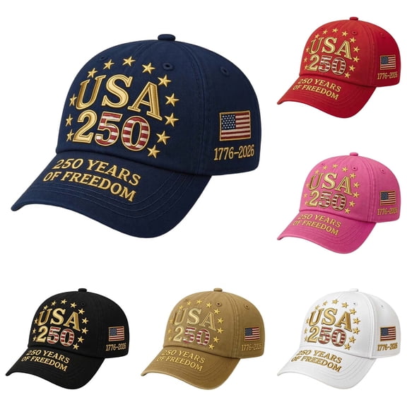 MuXiKeJi Clothes USA 250th Anniversary Distressed Casual Cap,Patriotic Theme 1776-2026 Commemorative Cap,Retro American Tribute Hat Gift Honoring Patriots & Veterans Blue