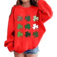 thumbnail image 1 of MuXiKeJi Clothes Unisex Kids St. Patrick's Tie Dye Irish Clover Long Sleeve Shirt Shamrock Green Sweatshirt 4-12 Years, 1 of 4