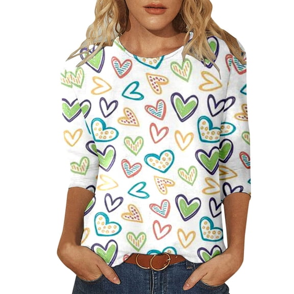 MuXiKeJi Clothes Valentine Day Shirts for Women V Neck Love Heart Girlfriend Valentines Gift Tshirt Graphic Short Sleeve Tee Tops