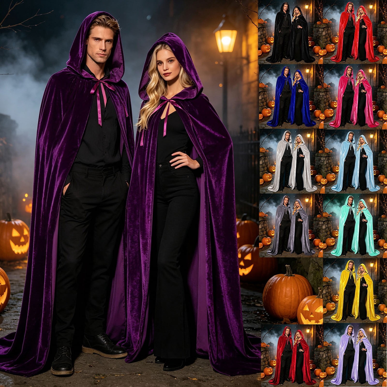 Vampire Robe Men MuXiKeJi Clothes Velvet Hooded Cape Adult Cloak With Collar Full Length ...