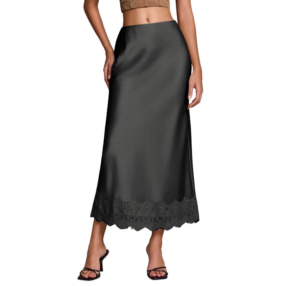 MuXiKeJi Clothes WMuXiKeJi Clothes Women's Satin Maxi Skirts 2026 Spring High Waisted Flowy Long Silk A Line Elegant Business Casual Formal Slip Skirt
