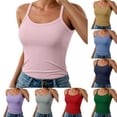 thumbnail image 1 of MuXiKeJi Clothes Women Spaghetti Strap Scoop Neck Ribbed Tank Tops Slim Fitted Cotton Camisole Basic Sleeveless Layering Shirts, 1 of 6