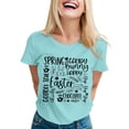 thumbnail image 1 of MuXiKeJi Clothes Women Tops Summer Happy Easter Bunny Short-Sleeve T-Shirt Tops Round Neck Summer Tops Basic Workout Clothes, 1 of 5