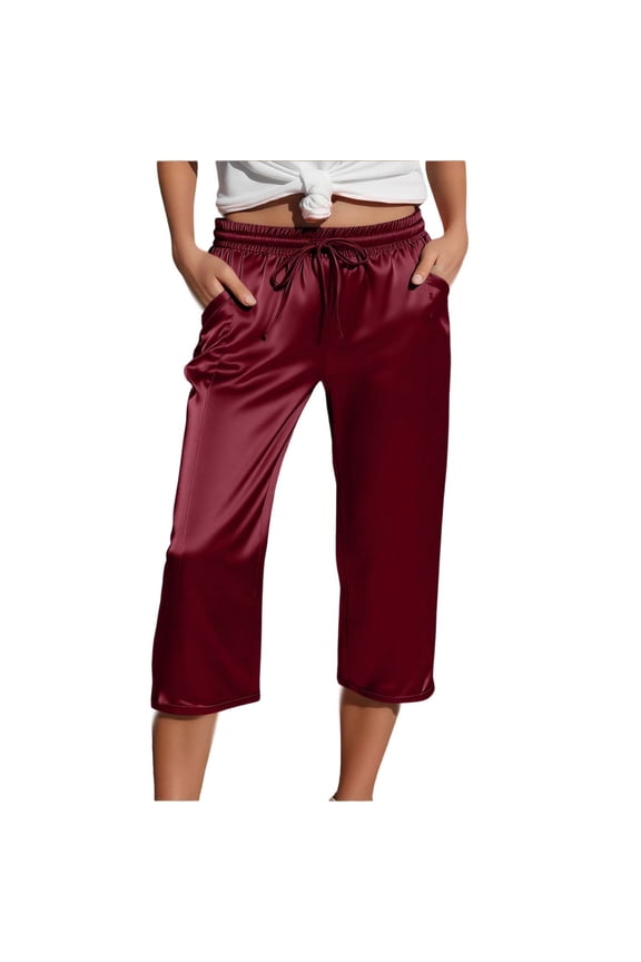 Women's Effortless Everyday Casual Pants Slim Fit Mid Rise Breathable Fabric Versatile Daily Wear Solid Color