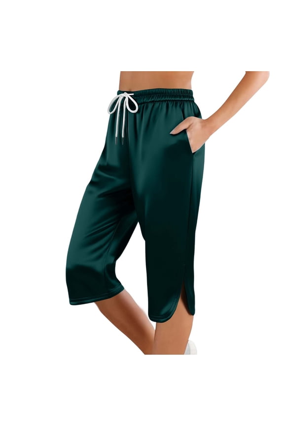 Women's Effortless Mid Rise Slim Casual Pants Flat Fitting Solid Color Everyday Wear Trousers