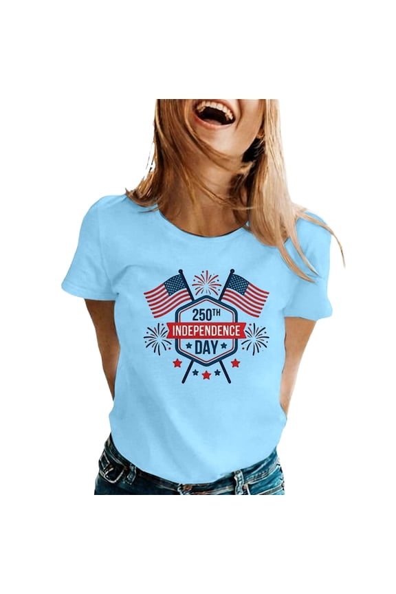 Women's USA 250th Anniversary Shirt Christian Cross One Nation Under God Shirts