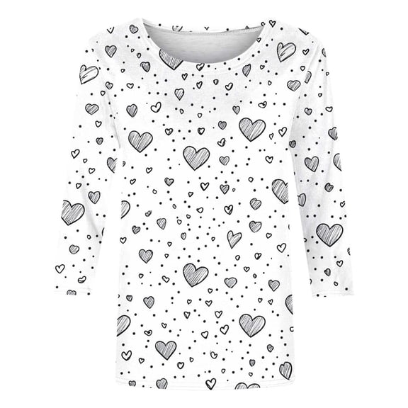 MuXiKeJi Clothes Women's Valentine's T-Shirt Leopard Stripe Splicing Sleeve Raglans Shirt Love Heart Printed Buffalo Plaid Graphic Tees